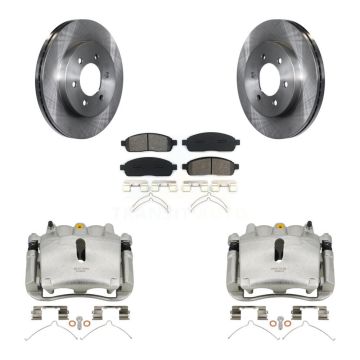 Front Disc Brake Caliper Rotors Semi-Metallic Pad Kit For Ford F-150 Lincoln Mark LT 4WD KC8-100237S