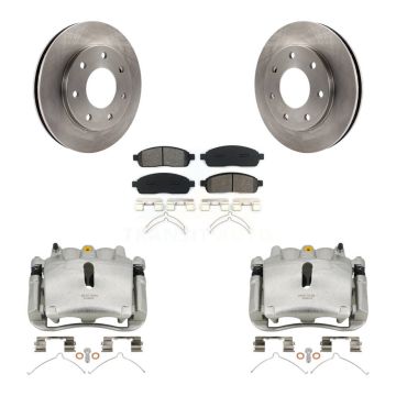 Front Disc Brake Caliper Rotors And Semi-Metallic Pads Kit For 2004 Ford F-150 4WD KC8-100238S