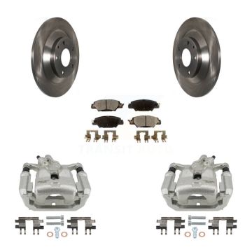Rear Disc Brake Caliper Rotors And Ceramic Pads Kit For 2016-2022 Mazda CX-5 KC8-100238T