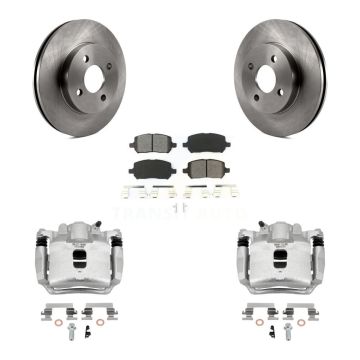 Front Brake Caliper Rotors Semi-Metallic Pad Kit For Saturn Ion Chevrolet Cobalt Pontiac KC8-100239S