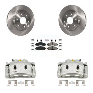 Front Brake Caliper Rotors Semi-Metallic Pad Kit For GMC Sierra 1500 Chevrolet Silverado KC8-100242N