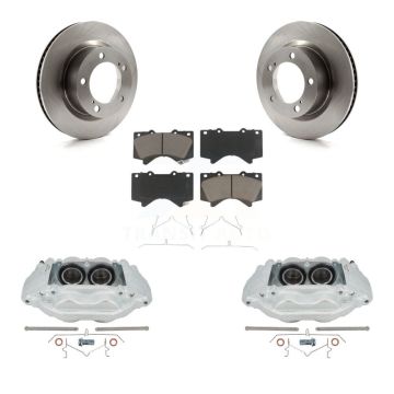 Front Disc Brake Caliper Rotors And Ceramic Pads Kit For Lexus LX570 Toyota Land Cruiser KC8-100244C