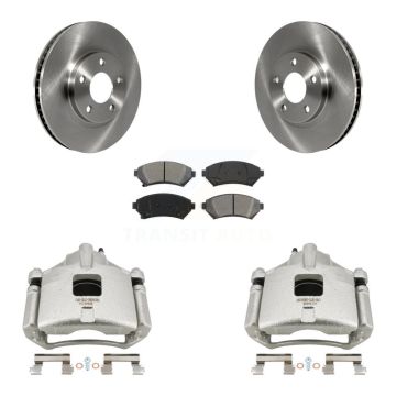 Front Brake Caliper Rotor Semi-Metallic Pad Kit For Chevrolet Impala Buick LeSabre Monte KC8-100244S