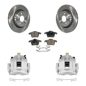 Rear Disc Brake Caliper Rotors And Ceramic Pads Kit For 2003-2014 Volvo XC90 KC8-100245T
