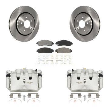 Front Disc Brake Caliper Rotor Semi-Metallic Pad Kit For Honda Pilot Ridgeline Acura MDX KC8-100249S
