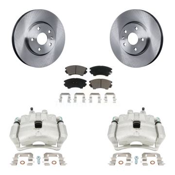 Front Brake Caliper Rotor Ceramic Pad Kit For 2010-2015 Chevrolet Camaro LT LS with 3.6L KC8-100250C