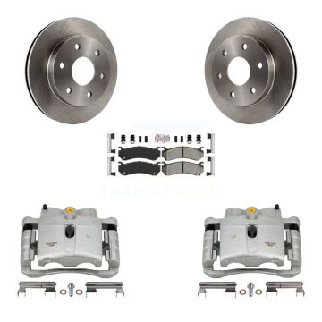 Front Brake Caliper Rotors Semi-Metallic Pad Kit For Chevrolet GMC Silverado 1500 Sierra KC8-100250N