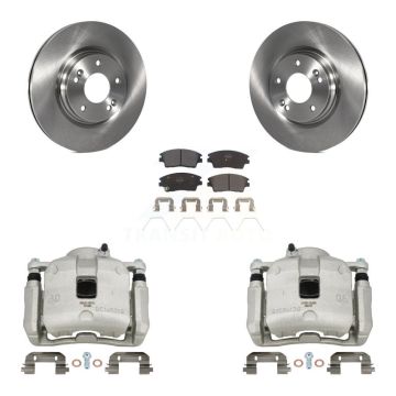 Front Disc Brake Caliper Rotor And Semi-Metallic Pad Kit For Hyundai Tucson Kia Sportage KC8-100250P