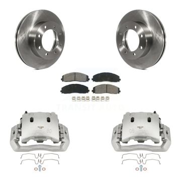 Front Disc Brake Caliper Rotors And Semi-Metallic Pads Kit For Ford F-450 Super Duty KC8-100253S