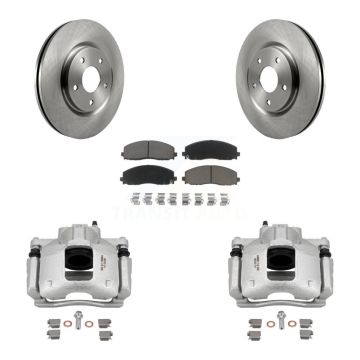 Front Brake Caliper Rotors Ceramic Pad Kit For 12 Ram C/V With Dual Piston KC8-100256C