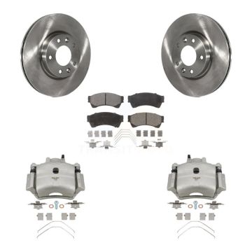 Front Disc Brake Caliper Rotor Semi-Metallic Pad Kit For Ford Fusion Mazda 6 Lincoln MKZ KC8-100256P