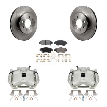 Front Disc Brake Caliper Rotors And Semi-Metallic Pads Kit For Honda Fit KC8-100257P