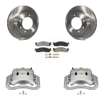 Front Disc Brake Caliper Rotors And Semi-Metallic Pads Kit For Dodge Ram 1500 3500 2500 KC8-100258S