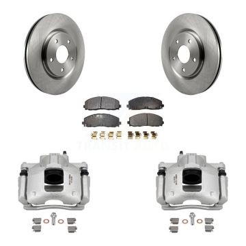 Front Disc Brake Caliper Rotors And Semi-Metallic Pads Kit For Ram C/V KC8-100261P
