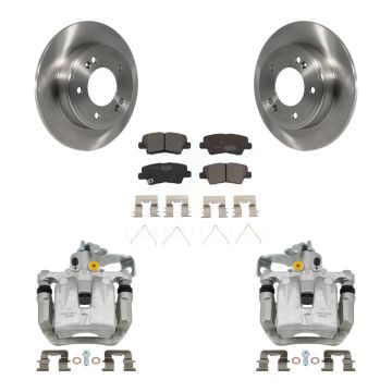 Rear Disc Brake Caliper Rotors And Ceramic Pads Kit For Hyundai Veloster Elantra GT KC8-100263T