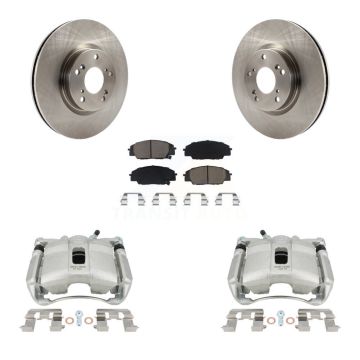 Front Disc Brake Caliper Rotors And Ceramic Pads Kit For 2007-2010 Acura CSX Type-S KC8-100264C