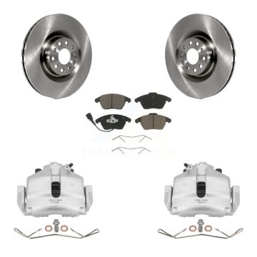 Front Disc Brake Caliper Rotors And Ceramic Pads Kit For Volkswagen Golf KC8-100265C
