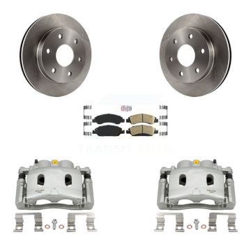 Front Disc Brake Caliper Rotor Ceramic Pad Kit For 2007 GMC Sierra 1500 rear brakes KC8-100266N