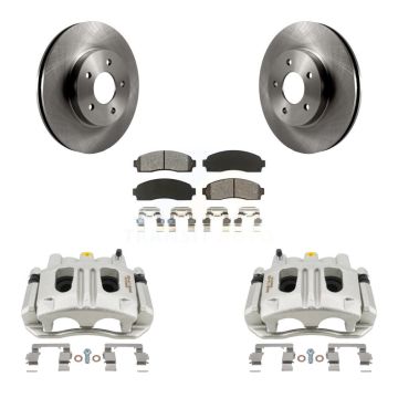 Front Brake Caliper Rotor Semi-Metallic Pad Kit For Chevrolet Equinox Saturn Vue Pontiac KC8-100266S