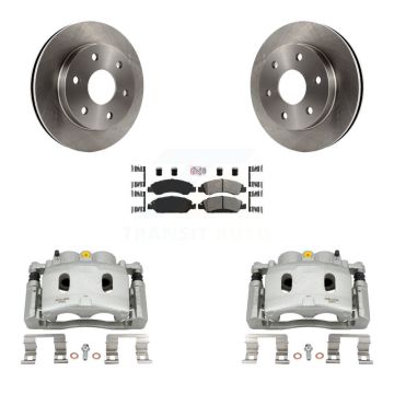 Front Brake Caliper Rotors Semi-Metallic Pad Kit For 07 GMC Sierra 1500 Disc rear brakes KC8-100267N