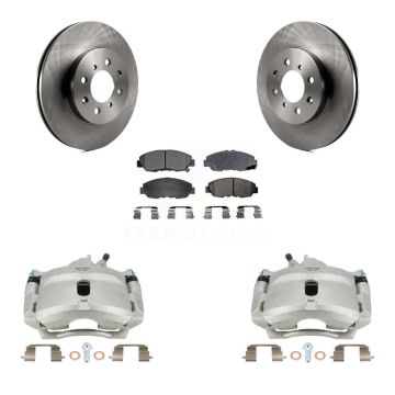 Front Disc Brake Caliper Rotors & Semi-Metallic Pad Kit For Honda Civic Acura EL Insight KC8-100268P