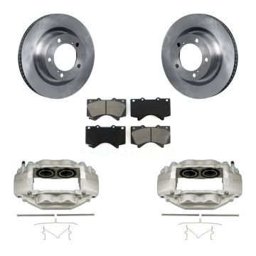 Front Disc Brake Caliper Rotors And Semi-Metallic Pads Kit For Toyota Tundra Sequoia KC8-100268S