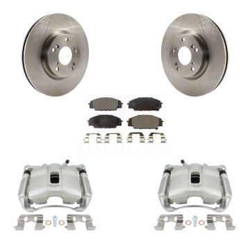 Front Disc Brake Caliper Rotors And Semi-Metallic Pad Kit For 2007-2010 Acura CSX Type-S KC8-100269P