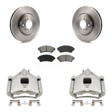 Front Disc Brake Caliper Rotors And Semi-Metallic Pad Kit For 2003-2004 Cadillac Seville KC8-100269S