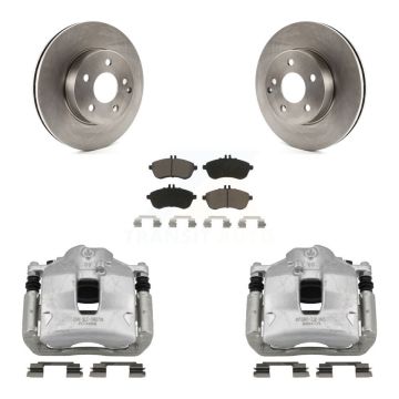 Front Brake Caliper Rotor & Ceramic Pad Kit For Mercedes-Benz C250 Without Sport Package KC8-100270C