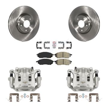 Front Brake Caliper Rotor Semi-Metallic Pad Kit For INFINITI Nissan Murano G37 EX35 370Z KC8-100270N