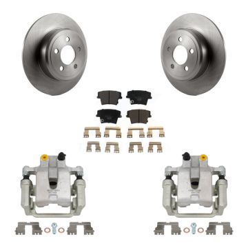 Rear Disc Brake Caliper Rotors Ceramic Pad Kit For Dodge Chrysler 300 Charger Challenger KC8-100270T