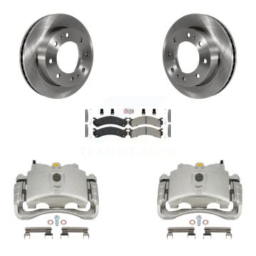 Front Brake Caliper Rotors Semi-Metallic Pad Kit For GMC Chevrolet Sierra 2500 HD Savana KC8-100271N