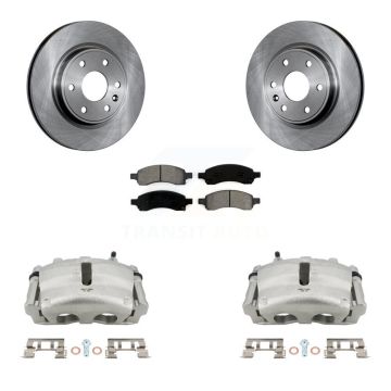 Front Brake Caliper Rotor & Semi-Metallic Pad Kit For GMC Acadia Buick Enclave Chevrolet KC8-100271S
