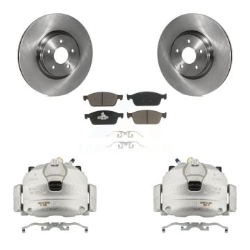 Front Brake Caliper Rotor Ceramic Pad Kit For 13-18 Ford Focus With 320mm Diameter KC8-100273C