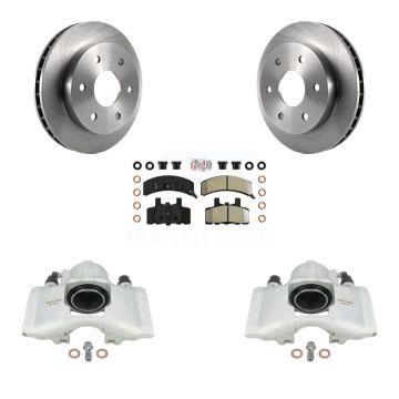 Front Brake Caliper Rotor & Semi-Metallic Pad Kit For K1500 Chevrolet GMC Yukon Suburban KC8-100274N
