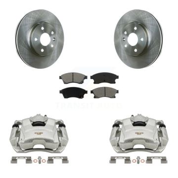 Front Disc Brake Caliper Rotor & Semi-Metallic Pad Kit For Chevrolet Cruze Sonic Limited KC8-100274S