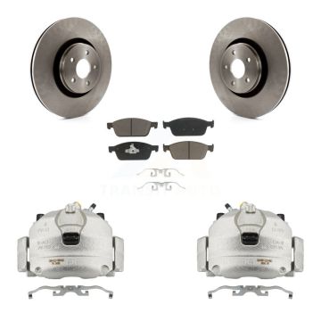 Front Disc Brake Caliper Rotors And Ceramic Pads Kit For Lincoln MKC KC8-100275C