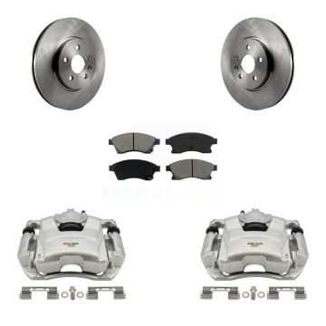 Front Disc Brake Caliper Rotors & Semi-Metallic Pad Kit For 2013-2014 Chevrolet Sonic RS KC8-100275S