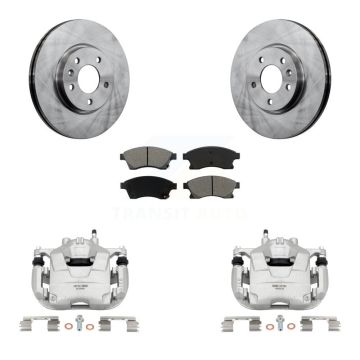 Front Disc Brake Caliper Rotors And Semi-Metallic Pads Kit For 2012-2013 Buick Verano KC8-100276S