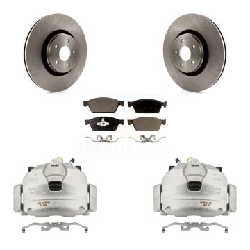Front Disc Brake Caliper Rotors And Semi-Metallic Pads Kit For Lincoln MKC KC8-100280P