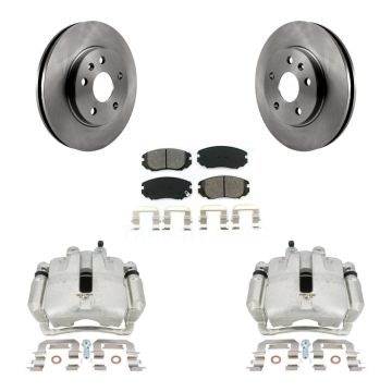 Front Brake Caliper Rotor & Semi-Metallic Pad Kit For Buick Regal With Solid Rear Rotors KC8-100280S