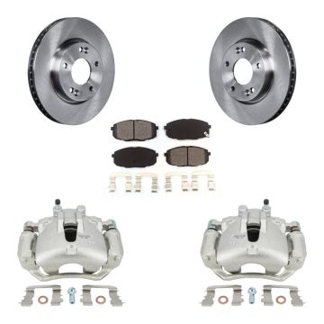Front Disc Brake Caliper Rotors And Semi-Metallic Pad Kit For Kia Forte Koup Forte5 2.0L KC8-100283S