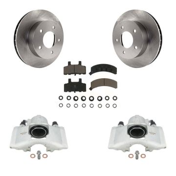 Front Brake Caliper Rotor & Ceramic Pad Kit For 1990-2002 Chevrolet Astro GMC Safari AWD KC8-100284C