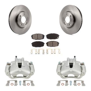 Front Disc Brake Caliper Rotors And Semi-Metallic Pads Kit For Kia Forte5 2.0L KC8-100284S