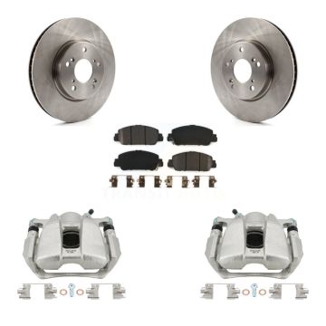 Front Disc Brake Caliper Rotors And Semi-Metallic Pads Kit For Honda Accord KC8-100285P