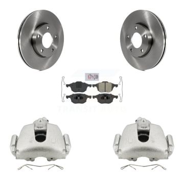Front Disc Brake Caliper Rotors And Semi-Metallic Pads Kit For Mazda 3 Sport KC8-100287N