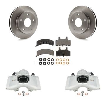 Front Disc Brake Caliper Rotors & Semi-Metallic Pad Kit For 1994-1999 Dodge Ram 1500 4WD KC8-100287P