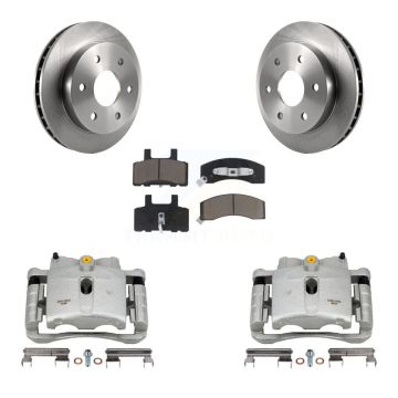 Front Brake Caliper Rotors & Ceramic Pad Kit For 2000 Chevrolet Tahoe 4WD with 5.3L/4.8L KC8-100288C