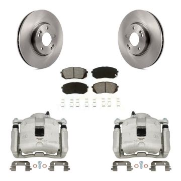 Front Brake Caliper Rotor Semi-Metallic Pad Kit For 2016 Kia Sportage 2.4L From 12 10 15 KC8-100288S