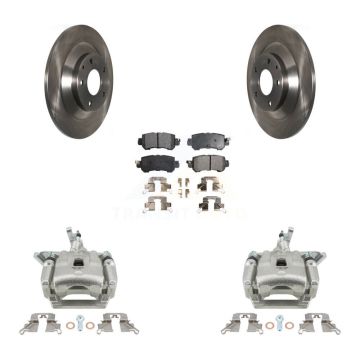Rear Disc Brake Caliper Rotors And Ceramic Pads Kit For 2013-2015 Mazda CX-5 KC8-100288T